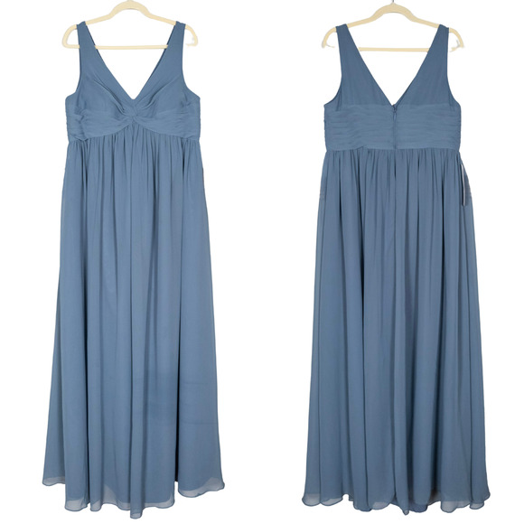 AZAZIE Yetta Maternity Dress Twilight A-Line V-Neck Gathered Chiffon Women's A14 - Picture 2 of 7